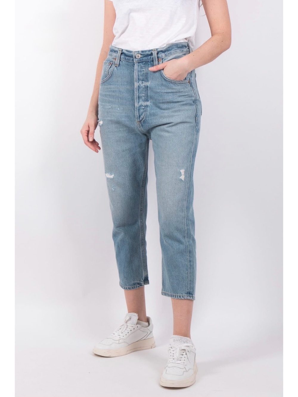 Citizens of Humanity Pony Boy Jeans Women 26 Light Wash Low Slung Slouchy Crop